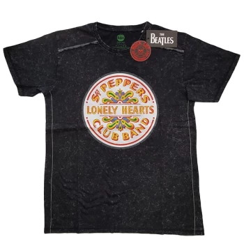 Image of The Beatles - Sgt Pepper Drum Unisex Medium T-Shirt - Black