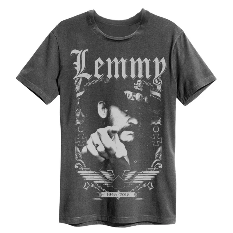 Image of Amplified Amplified Men 1945 Lemmy T-Shirt in Charcoal Size: Small Charcoal S Male 5059699799165