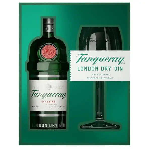 Image of Tanqueray London Dry Gin and Copa Glass Gift Pack, 70cl