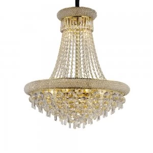 Image of Ceiling Pendant Chandelier 13 Light French Gold, Crystal