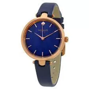 Image of Kate Spade New York Womens Holland Three-Hand Leather Watch - Blue