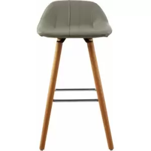 Image of Stockholm Grey Faux Leather Bar Stool - Premier Housewares