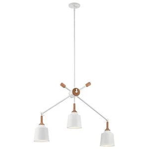 Image of 3 Light Ceiling Chandelier Pendant Bar Light White, E27