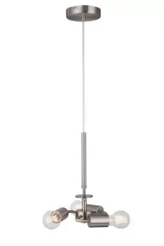 Image of Baymont Satin Nickel 3m 3 Light E27 Universal Ceiling Pendant, Suitable For A Vast Selection Of Shades