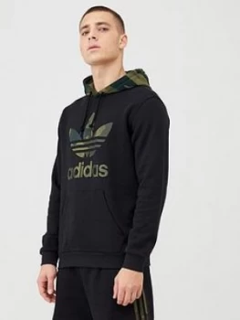 Image of Adidas Originals Camo Logo Overhead Hoodie - Black