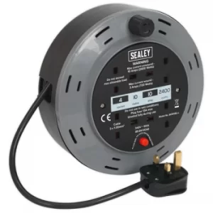 Image of Sealey BCR10B Cassette Type Cable Reel 10mtr 4 x 230V 1.00mm² Ther...