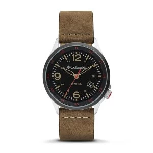 Image of Columbia CSC02-001 Canyon Ridge Black 3-Hand Date Camel Leather Watch