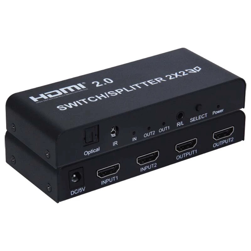 Image of FDL 2x2 PORT HIGH SPEED HDMI 1.4 BI-DIRECTIONAL SPLITTER/SWITCH