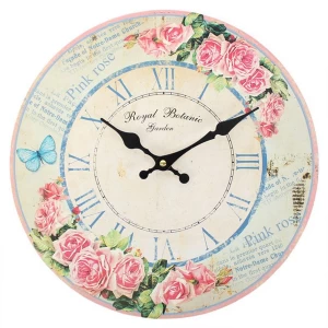 Image of Pink Rose Royal Botanic Wall Clock