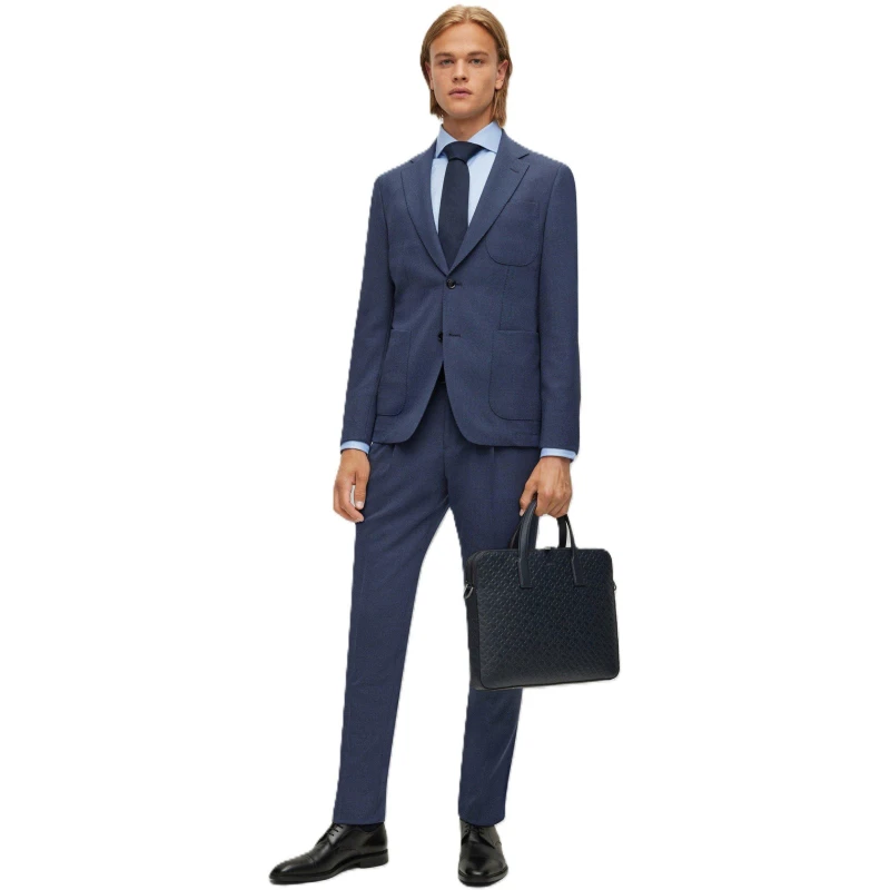 Image of Boss Mens Heston Designer Slim Fit Suit Dark Blue male 36 (46)