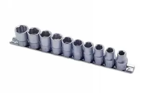Image of Laser Tools 2384 Socket Set - Pozitiv-lock 1/2"D 10pc Chrome Vanadium