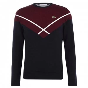 Image of Lacoste Lacoste Cross Knit Sweater - Navy 1FX