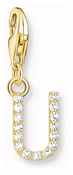 Image of Thomas Sabo 1984-414-14 Charm Pendant Letter U With White Jewellery