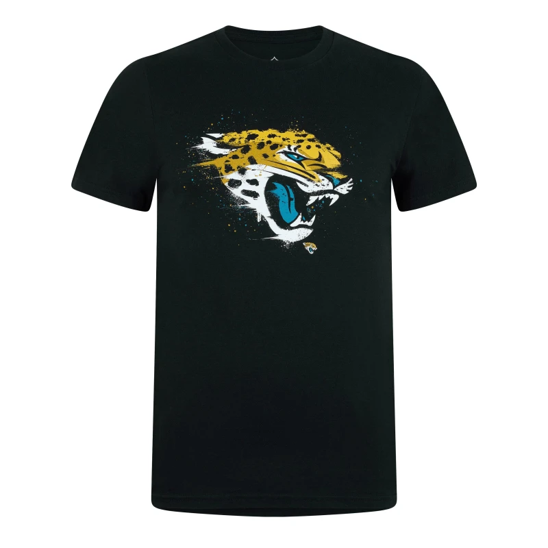 Image of NFL Splatter Tee Unisex Adults Licensed Short Sleeve Performance T-Shirts Small Black 58919240350