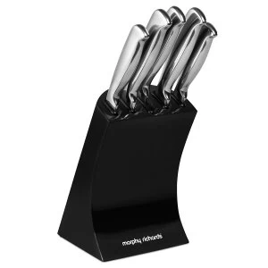 Image of Morphy Richards 5 Piece Knife Block - Black