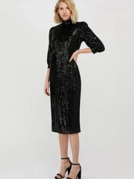 Image of Monsoon Kalila Sequin Midi Dress - Black