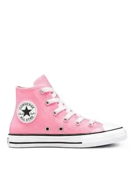 Image of Converse Chuck Taylor All Star Sun-kissed Glitter Childrens Hi Top Trainers, Pink, Size 1