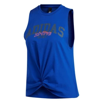 Image of adidas Womens Training Graphic Tank Top - Blue