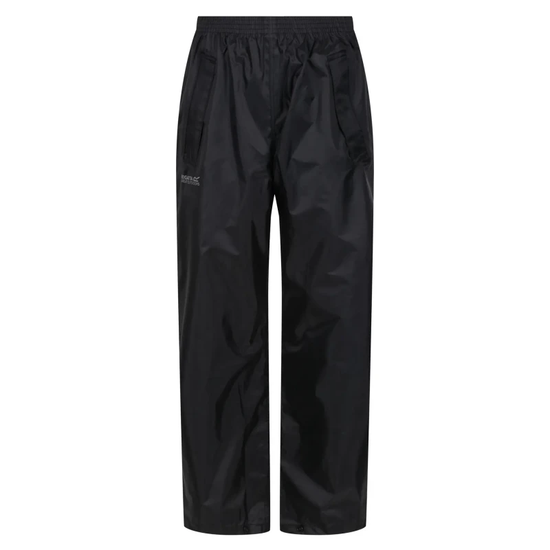 Image of Regatta Kids Stormbreak Waterproof Overtrouser - Black 5 - 6 Years