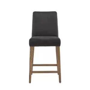 Image of Gallery Interiors Set of 2 Rom Bar Stool in Mouse Velvet
