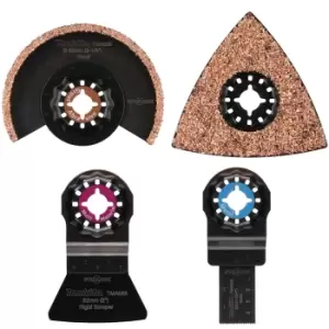 Image of Makita 4 Piece Starlock Tiling Multitool Oscillating Blades Set