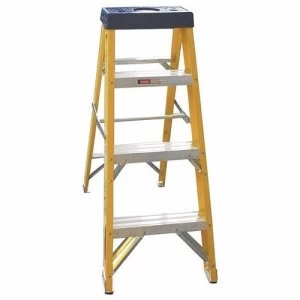 Image of Greenbrook 4 6 and 8 Step Fiberglass Aluminium Step Extension Ladder Pack