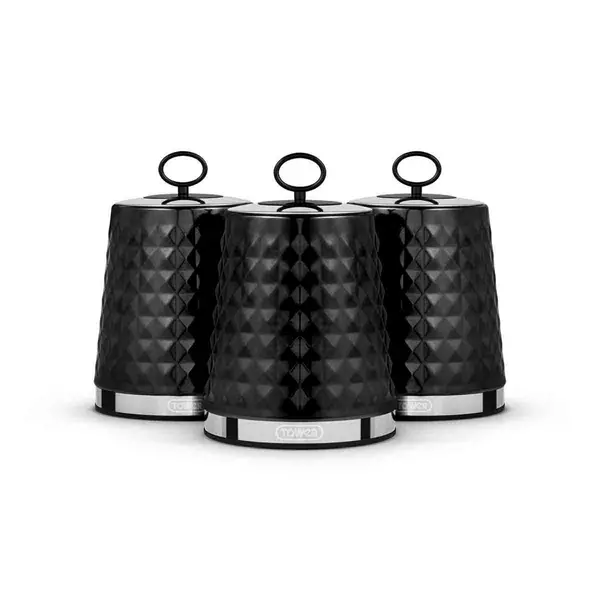 Image of Tower Solitaire Set Of 3 Canisters T826207BLK