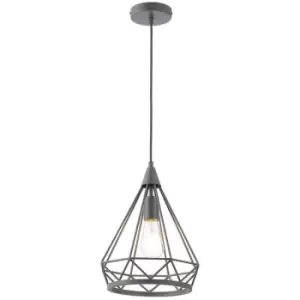 Image of Luminosa Erin Small Diamond Ceiling Pendant, E27, Matt Grey