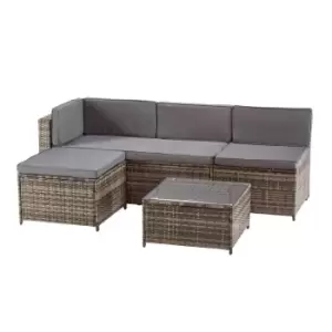 Image of Garden Gear Milan Rattan Lounge Sofa Set - Dark Grey