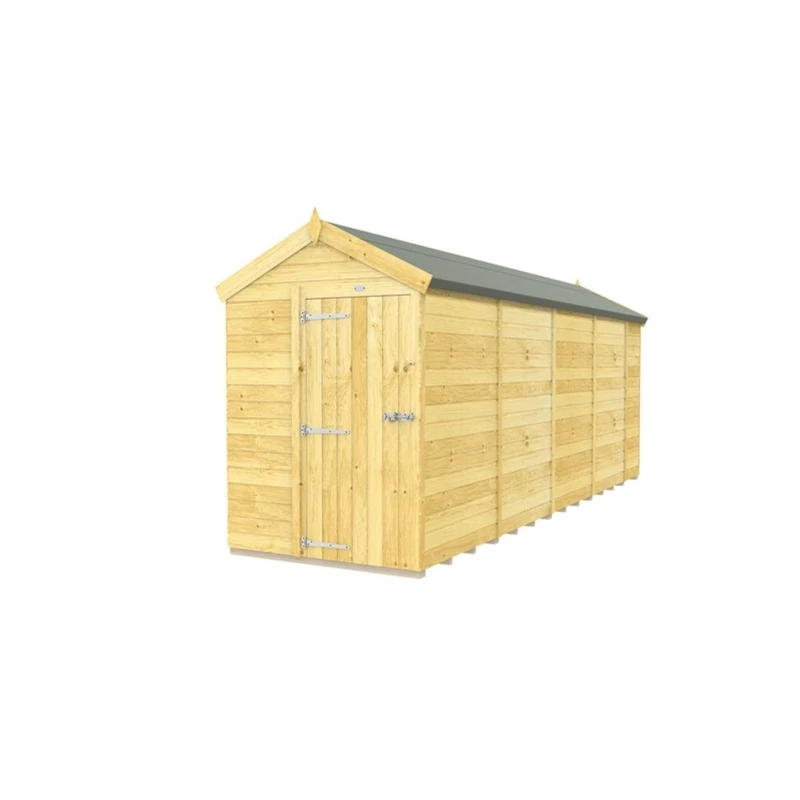 Image of Buttercup Farm 5 x 18 Feet Apex Shed - Single Door W/O Window - L533 x W147 x H217cm in Brown Brown Unisex