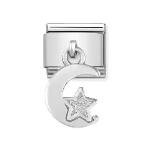 Image of Nomination Classic Silver Moon & Star Pendant Charm