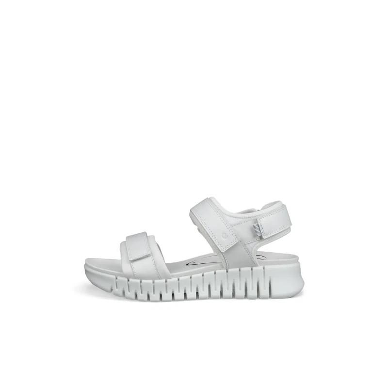 Image of Ecco Gruuv Sol Leather Textile Womens Slingbacks Sandals - White - Size:UK 5-5.5