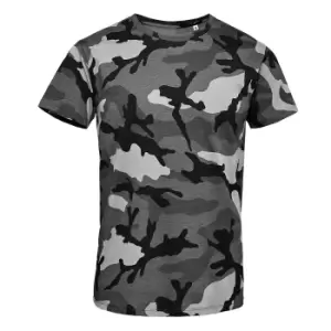 Image of SOLS Mens Camo Short Sleeve T-Shirt (M) (Grey Camo)