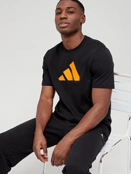 Image of adidas Future Icons 3 Bar T-Shirt - Black/Orange Size M Men