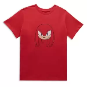 Image of Sonic The Hedgehog Knuckles Face Kids T-Shirt - Red - 7-8 Years