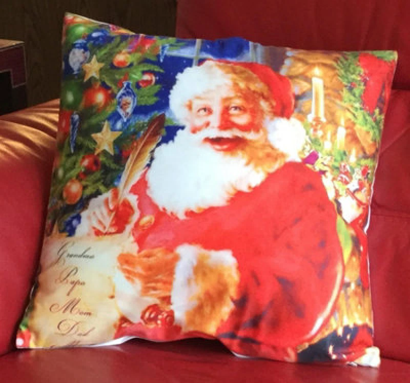 Image of Luxury Living Santa & List 18" Christmas Cushion