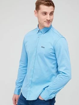 Image of BOSS Biado Oxford Shirt - Open Blue , Open Blue, Size L, Men