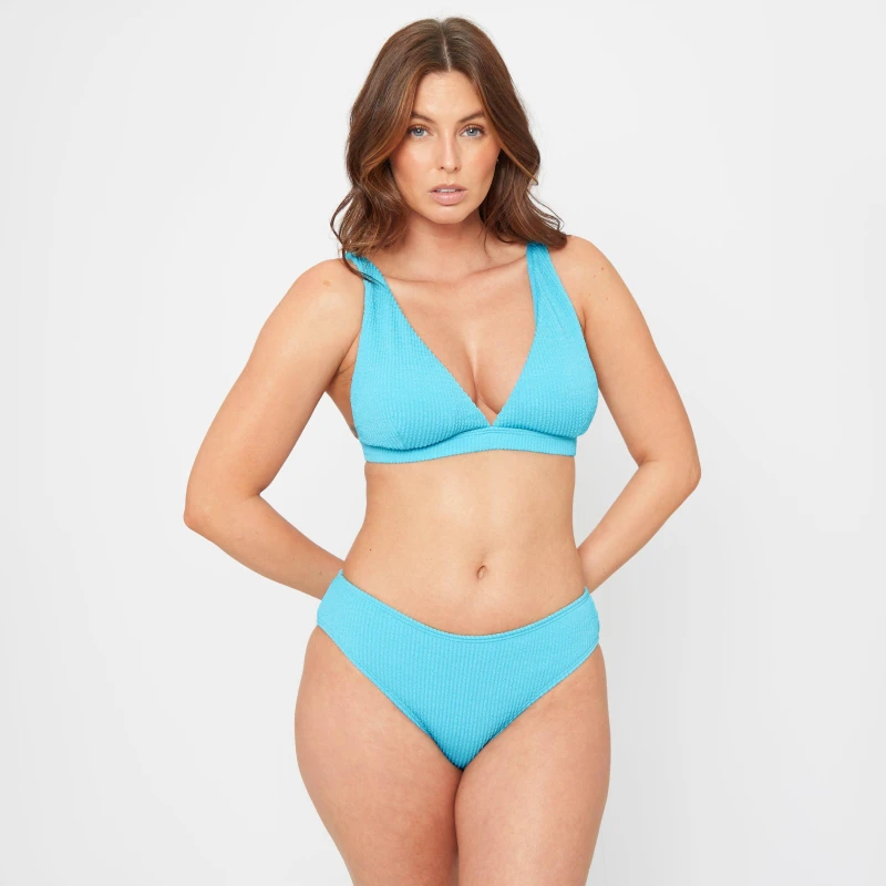 Image of Be You Textured Bikini Bottoms - Blue Blue 8
