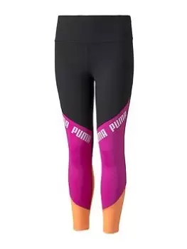 Image of Puma Girls Runtrain 7/8 Leggings - Pink, Bright Pink, Size 11-12 Years, Women