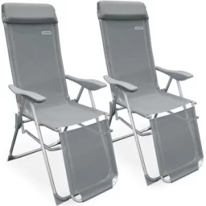 Image of High Back Garden Chair 2Pcs Anthracite Aluminium