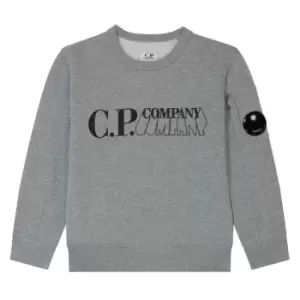 Image of CP COMPANY Boys Double Logo Sweater - Grey