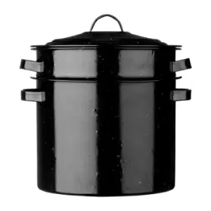Image of Essentials By Premier Black Speckled Enamel Pasta Pot