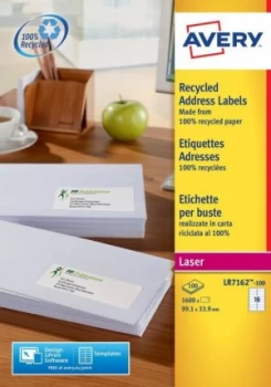 Image of Avery Recy Ad Lsr Lbl 99.1x33.9 P100 Wht