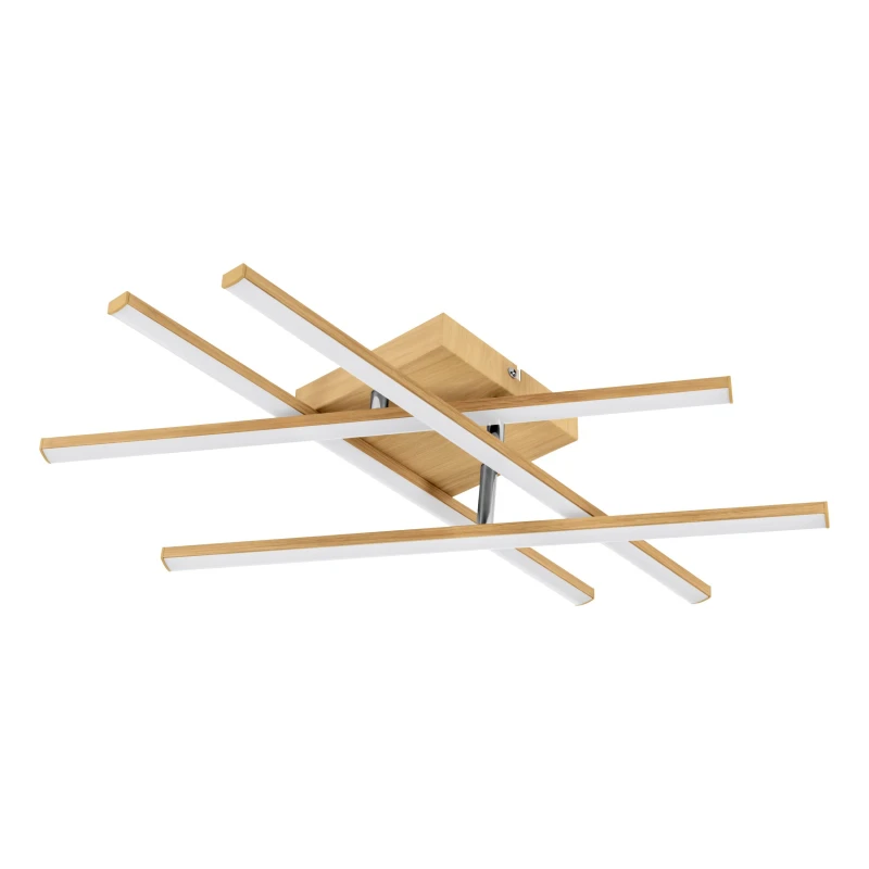 Image of EGLO Eglo Lasana 4 Modern LED Wall or Ceiling Light WBS in Brown Brown One Size Unisex 9008606310302