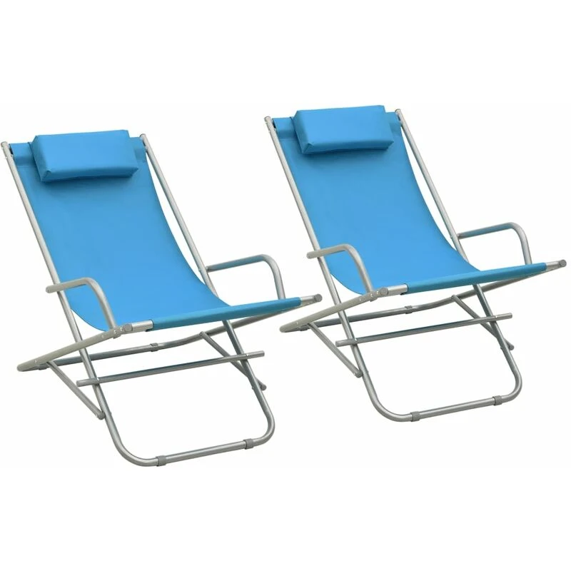 Image of VIDAXL Rocking Chairs 2 pcs Steel Blue vidaXL 8720286072905