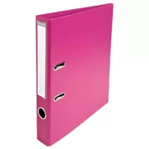 Image of Exacompta Prem Touch Lever Arch File 53547E 55mm PVC, Cardboard 2 ring A4 Pink Pack of 10