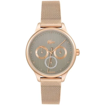 Image of Lacoste 2001205 Womens Birdie Steel Mesh Strap Wristwatch Colour - Rose Gold