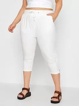 Image of Yours Cool Cotton Crop Jogger White, Size 30-32, Women