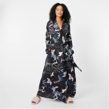 Image of Biba BIBA Longline Satin Robe - crane print