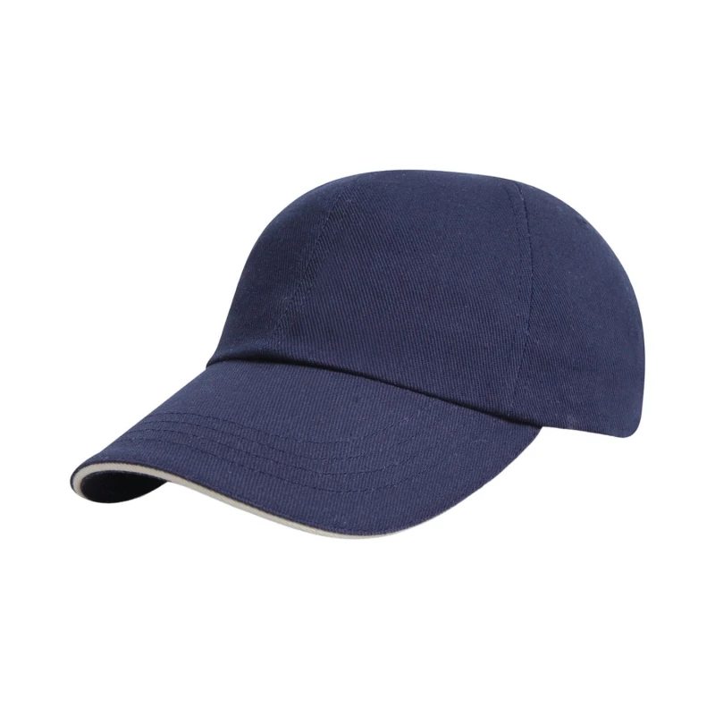 Image of Result Result Men Heavy Brushed Cotton Sandwich Peak Baseball Cap in Navy Navy One Size Male 5063527387509